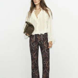 ZARA JACQUARD FLARE TROUSERS