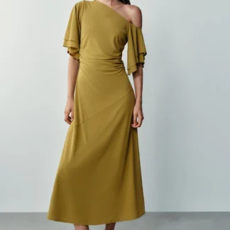 ZARA RUFFLE SLEEVE DRESS