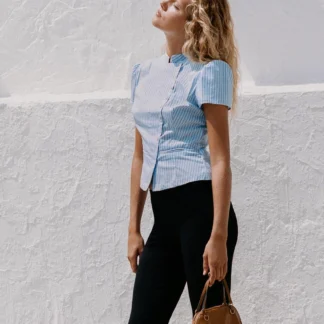 ZARA STRIPED BUTTON-UP TOP