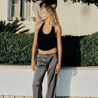 ZARA ROUNDED HEM HALTER TOP