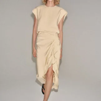 ZARA ZW COLLECTION MIDI DRESS WITH RUFFLES