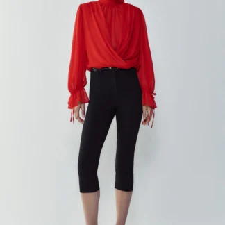 ZARA DRAPED TOP WITH BACK TIE