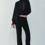 ZARA DRAPED TOP WITH BACK TIE