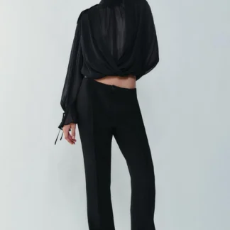 ZARA DRAPED TOP WITH BACK TIE