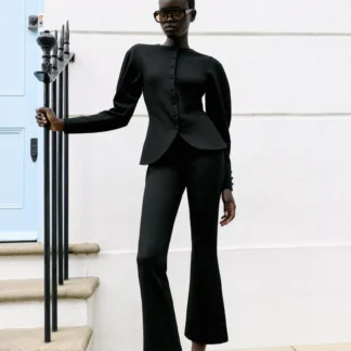 ZARA INTERLOCK BUTTON BLAZER