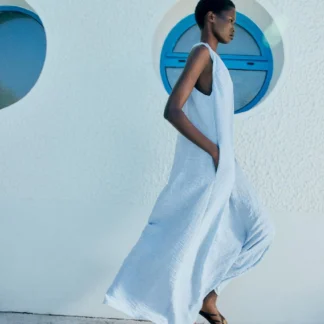 ZARA TWISTED SHOULDER LONG DRESS