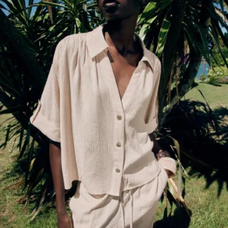 ZARA SHORT SLEEVE FLOWING SHIRT