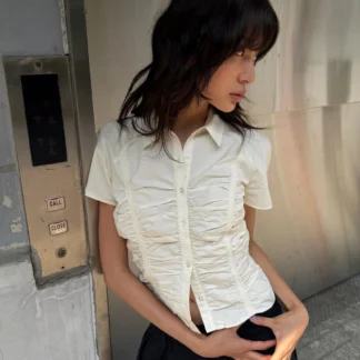 ZARA GATHERED POPLIN SHIRT