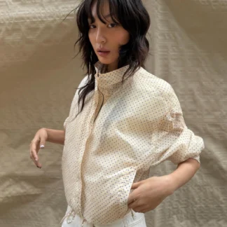 ZARA POLKA DOT ADJUSTABLE HEM JACKET