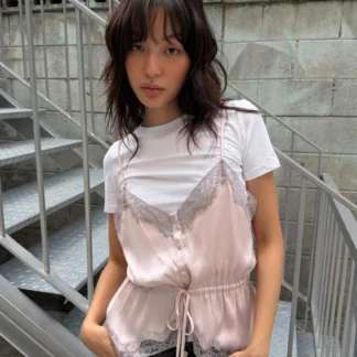 ZARA SATIN LACE TOP