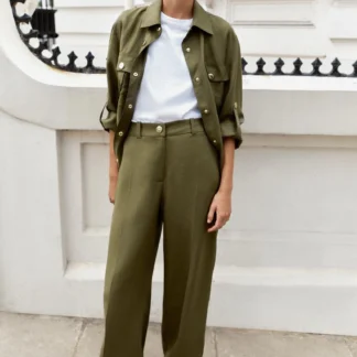 ZARA HIGH-WAIST STRAIGHT-LEG TROUSERS