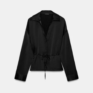 ZARA SATIN SHIRT WITH BELT