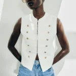 ZARA BUTTONED WAISTCOAT TOP