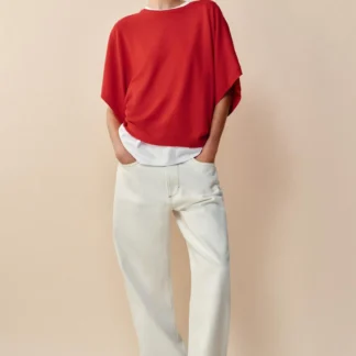 ZARA WIDE SHORT SLEEVE KNIT TOP
