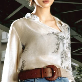 ZARA ZW COLLECTION PRINTED BUTTON-UP SHIRT