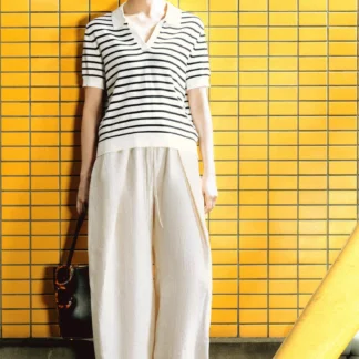 ZARA ZW COLLECTION 100% LINEN PLEATED TROUSERS