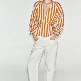 ZARA STRIPED SHIRT WITH SLIM BELT