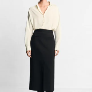ZARA FLOWING SHIRT WITH COVERED BUTTONS