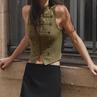 ZARA ZIP-UP BUTTONED WAISTCOAT