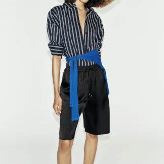 ZARA LONG SATIN BERMUDA SHORTS