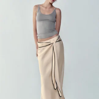 ZARA SATIN MIDI KNOT SKIRT