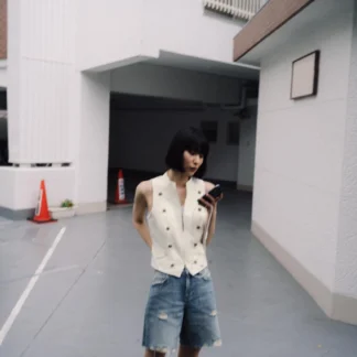 ZARA Z1975 RIPPED DENIM BERMUDA SHORTS