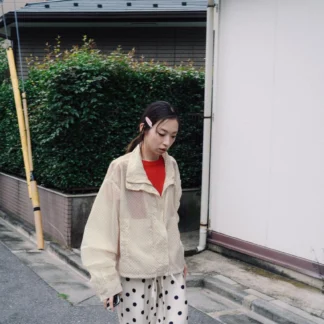 ZARA POLKA DOT ADJUSTABLE HEM JACKET