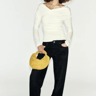 ZARA DRAPED SURPLICE NECK TOP