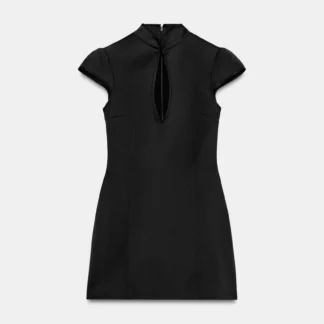 ZARA SATIN CUT-OUT MINI DRESS