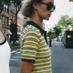 ZARA STRIPED KNIT POLO SHIRT