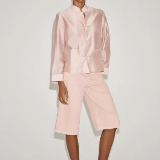 ZARA ZW COLLECTION MID-WAIST DENIM BERMUDA SHORTS