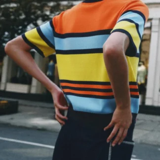 ZARA STRIPED KNIT POLO SHIRT