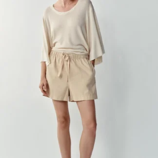ZARA 100% COTTON BERMUDA SHORTS WITH ELASTIC WAIST