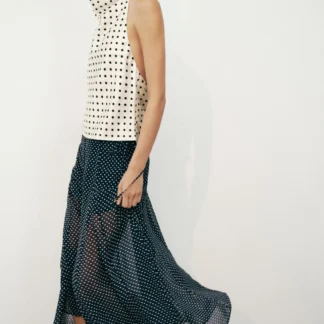 ZARA POLKA DOT MIDI SKIRT