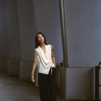 ZARA LINEN BLEND STRAIGHT TROUSERS