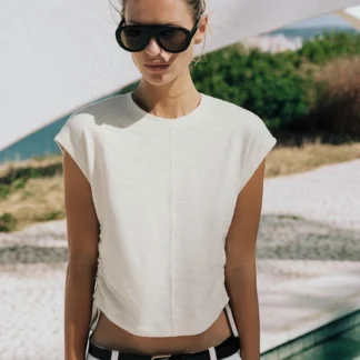 ZARA RUSTIC GATHERED T-SHIRT