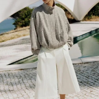ZARA LONG BELTED BERMUDA SHORTS