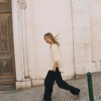 ZARA FLOWING WIDE-LEG TROUSERS