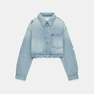ZARA TRF CROPPED DENIM OVERSHIRT