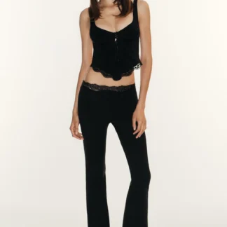 ZARA POLYAMIDE LACE BUTTON-UP TOP