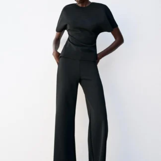 ZARA STRETCH WIDE-LEG TROUSERS