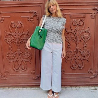 ZARA GINGHAM SMOCKED TOP