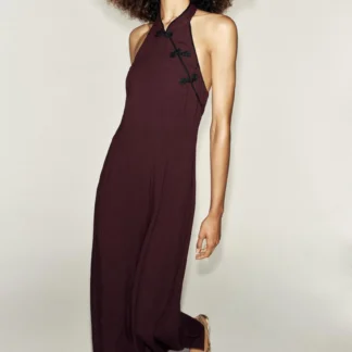 ZARA HALTER DRESS WITH FROG FASTENING