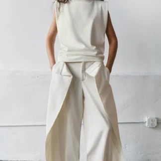 ZARA HIGH NECK TOP WITH SHOULDER PADS