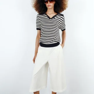 ZARA STRIPED SHORT SLEEVE KNIT POLO SHIRT