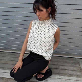 ZARA POLKA DOT BLOUSE WITH BOW