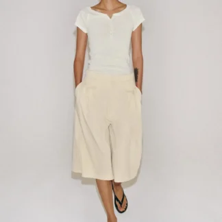 ZARA LINEN BLEND BUTTON T-SHIRT