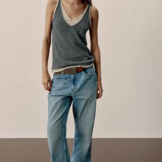ZARA COMBINATION KNIT TOP