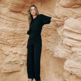 ZARA STRAIGHT-LEG CREPE TROUSERS WITH SLITS