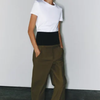 ZARA INTERLOCK short sleeve T-SHIRT
